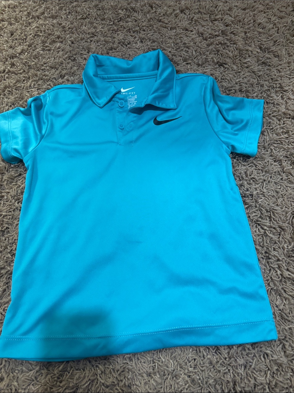 Nike Kids Turquoise Dri-FIT Polo Shirt with Black Swoosh